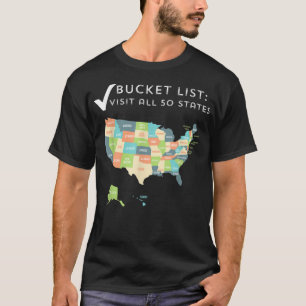 Besök hela 50 stater-skjortan USA karta-gåva till T Shirt