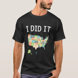Besök hela 50 stater USA Karta för resor T Shirt