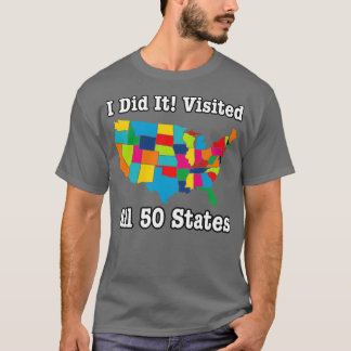 Besök hela 50 stater USA Stater T Shirt