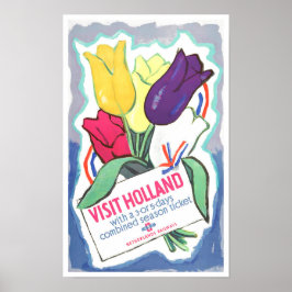 Besök Holland vintage resor Poster