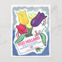Besök Holland vintage resor vykort