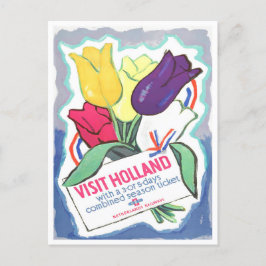 Besök Holland vintage resor vykort
