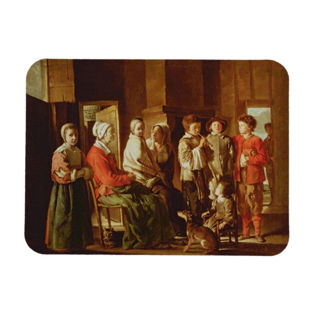 Besök hos farmor (olja på canvas) magnet (Horisontell)