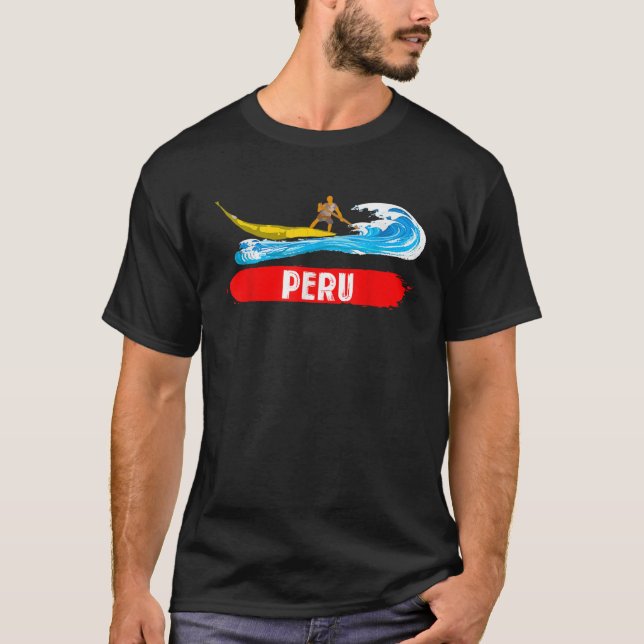 Besök Huanchaco Beach Surfa Trujillo Peru T Shirt (Framsida)