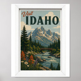 Besök Idaho Resor Vintage Poster