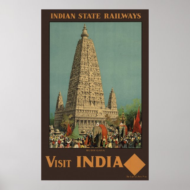 Besök India Budh Gaya Poster (Framsidan)