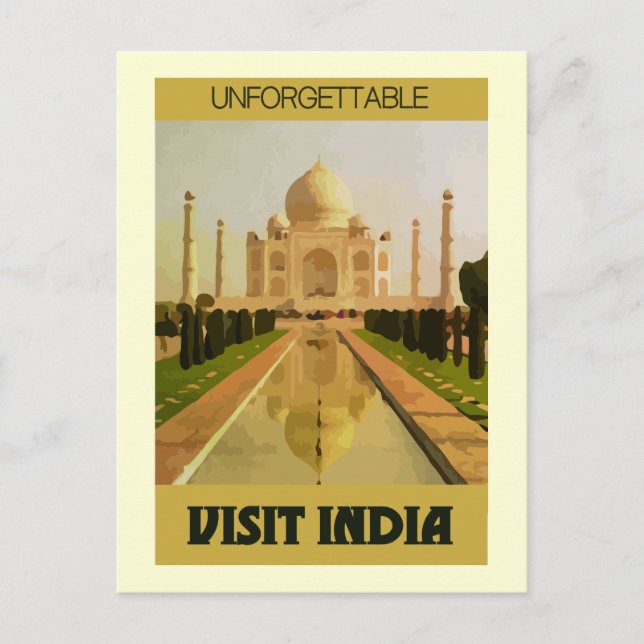 besök india vykort (Framsida)
