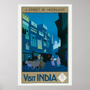 Besök Indien A Street med måndagskvälla Poster