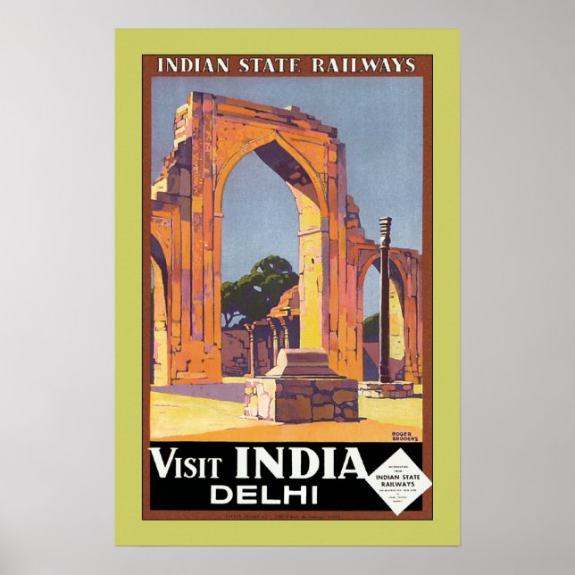 Besök Indien ~ Delhi Poster (Framsidan)