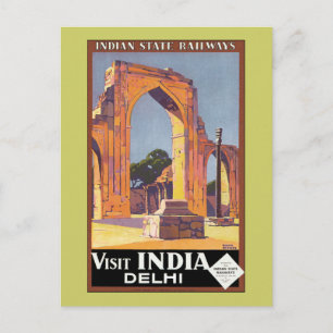 Besök Indien ~ Delhi Vykort