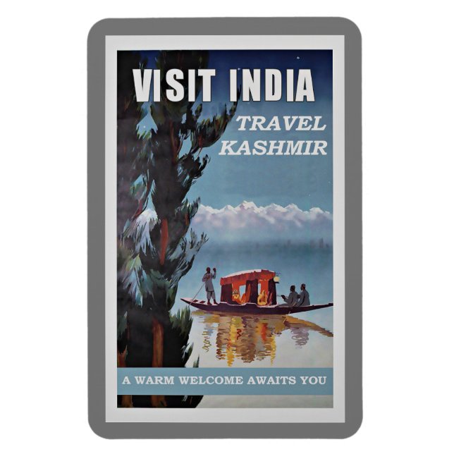 Besök Indien, Travel Kashmir. Magnet (Vertikal)