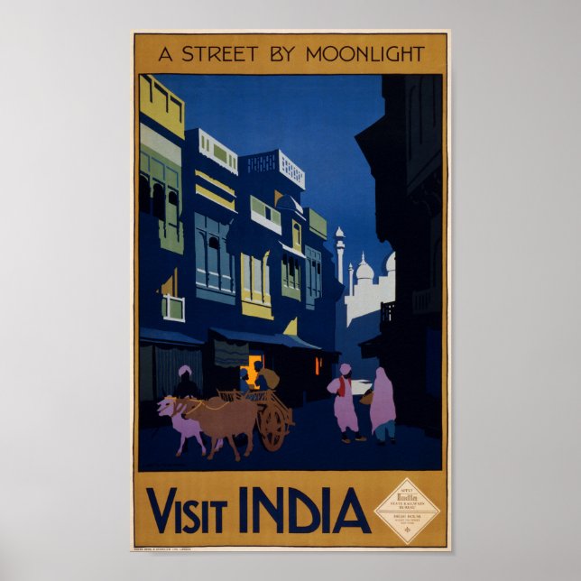 Besök Indien Vintage affisch (Framsidan)
