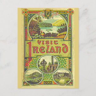 Besök Irland unikt vintage resor Vykort