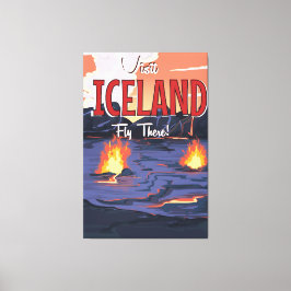Besök Island vintage-resaaffisch Canvastryck