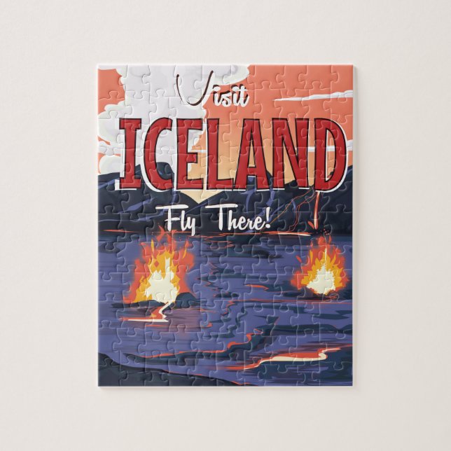 Besök Islands vintage-resposter Pussel (Vertikal)