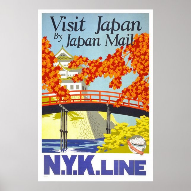 Besök Japan by Japan Mail Poster (Framsidan)