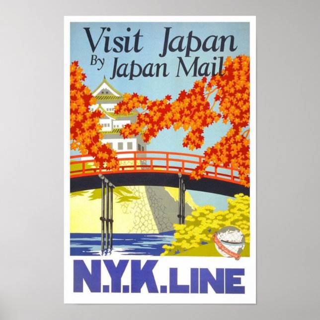 Besök Japan By Mail Poster N.Y.K. Linjer (Framsidan)