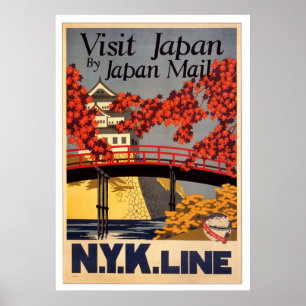 Besök Japan Retro-Poster Poster
