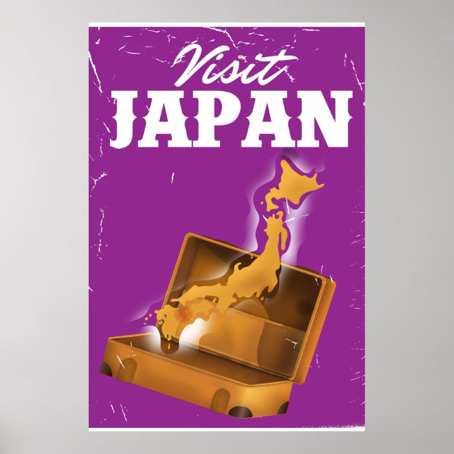 Besök Japan vintage-resaaffisch Poster (Framsidan)