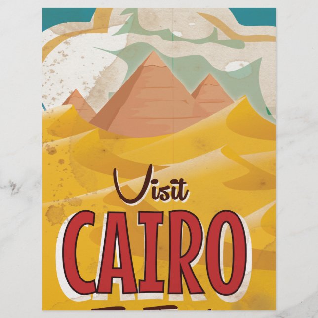 Besök Kairo Egypten vintage-resposter (Framsida)