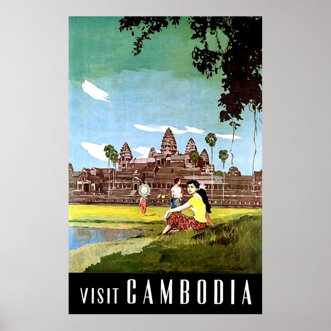 Besök Kambodja Poster (Framsidan)