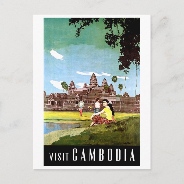 Besök Kambodja Vykort (Framsida)