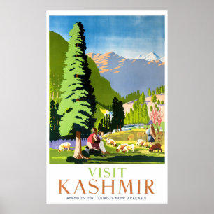 Besök Kashmir India Vintage resor Poster