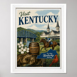 Besök Kentucky Resor Vintage Poster