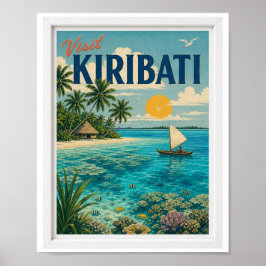 Besök Kiribati Resa Vintage Poster