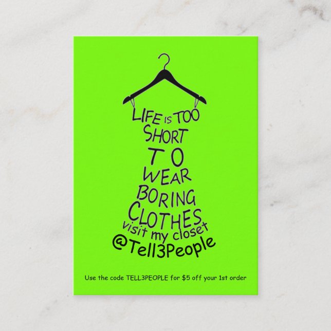 Besök köp av mina Affärskort i kläder Visitkort (Framsida)