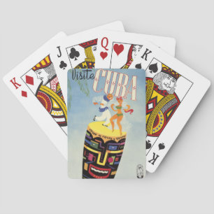 Besök Kuba Tiki Fiesta Siesta Vintage Helgdag Isle Casinokort