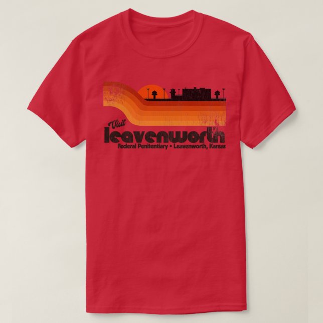 Besök Leavenworth-fängelset Retro Tourist Souvenir T Shirt (Design framsida)