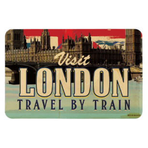 Besök London vintage affisch Magnet
