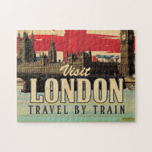 Besök London vintage affisch Pussel