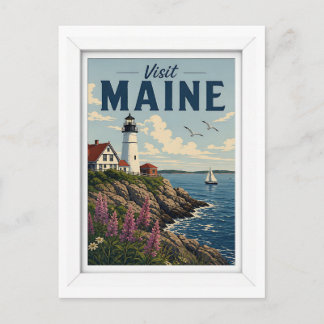 Besök Maine Resa Vintage Vykort