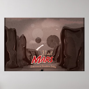 Besök Mars Vintage affisch