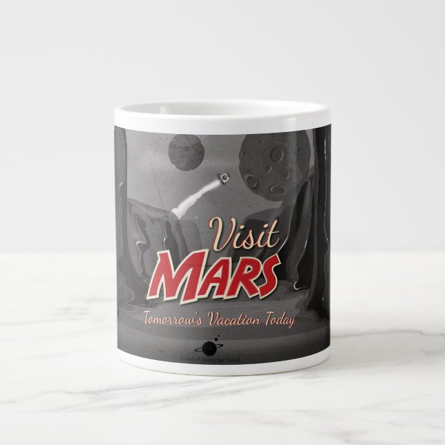 Besök Mars Vintage Affisch Jumbo Mugg (Framsidan)
