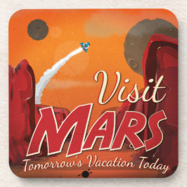 Besök Mars Vintage affisch Underlägg