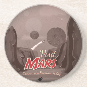 Besök Mars Vintage affisch Underlägg Sandsten