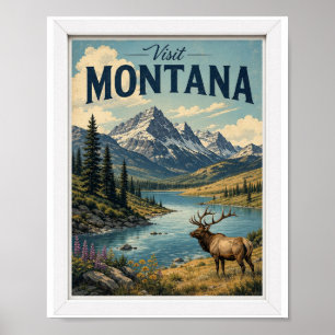 Besök Montana Resa Vintage Poster
