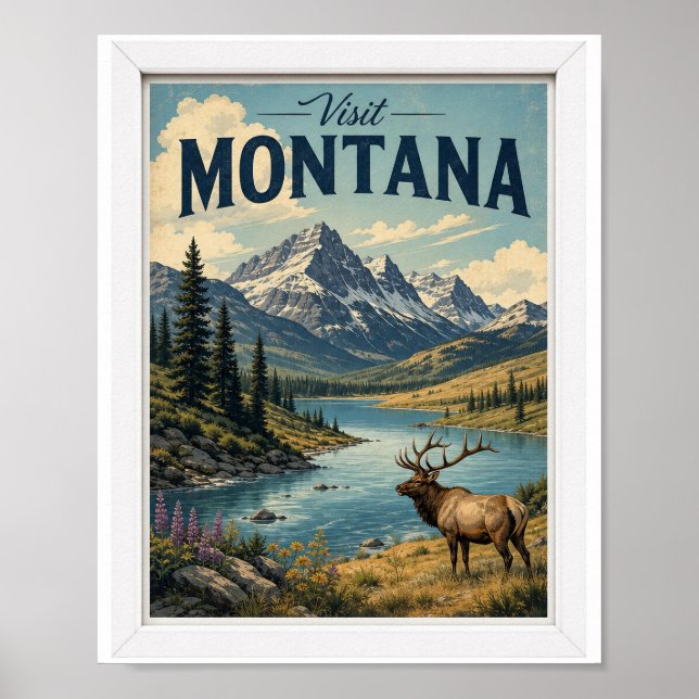 Besök Montana Resa Vintage Poster (Framsidan)