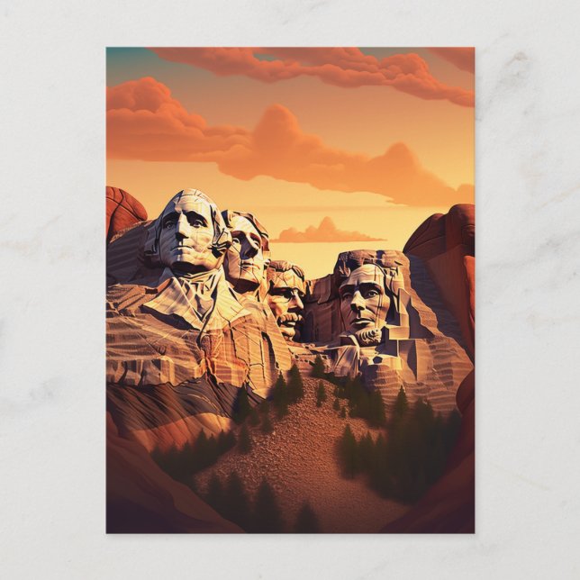 Besök Mount Rushmore's Grandeur #12 Vykort (Framsida)