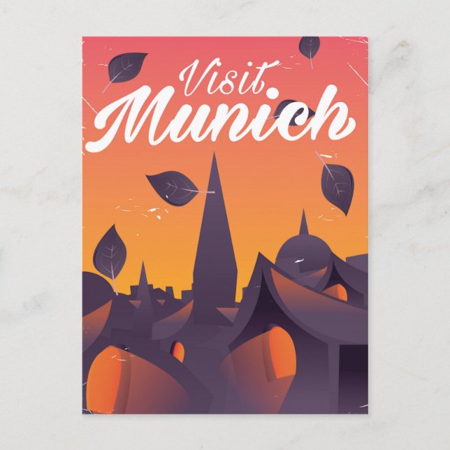 Besök München Tyskland resaffisch Vykort (Framsida)