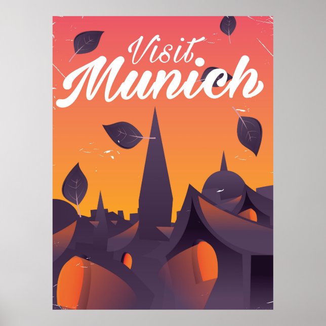 Besök München Tyskland reseaffisch Poster (Framsidan)