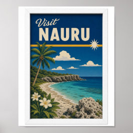 Besök Nauru Travel Vintage Poster