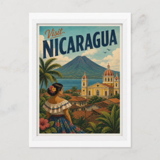 Besök Nicaragua Resa Vintage Vykort