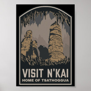 Besök N'kai Travel Poster Lovecraft Tsathoggua