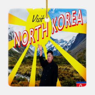 Besök Nordkorea Julgransprydnad Keramik