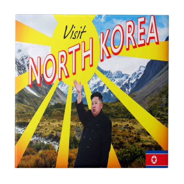 Besök Nordkorea Kakelplatta (Framsidan)