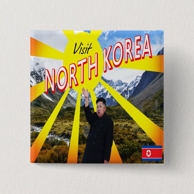 Besök Nordkorea Knapp (Framsida)
